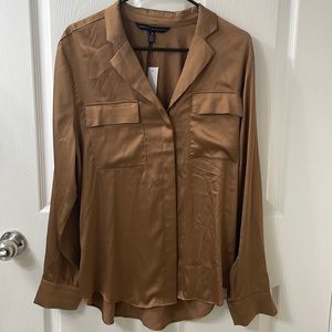 WHBM Toasted Coconut Soft Shirt with Adjustable Sleeves